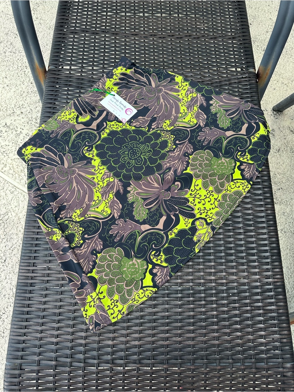 Women's Floral Mini Skirt in Neon Yellow & Black